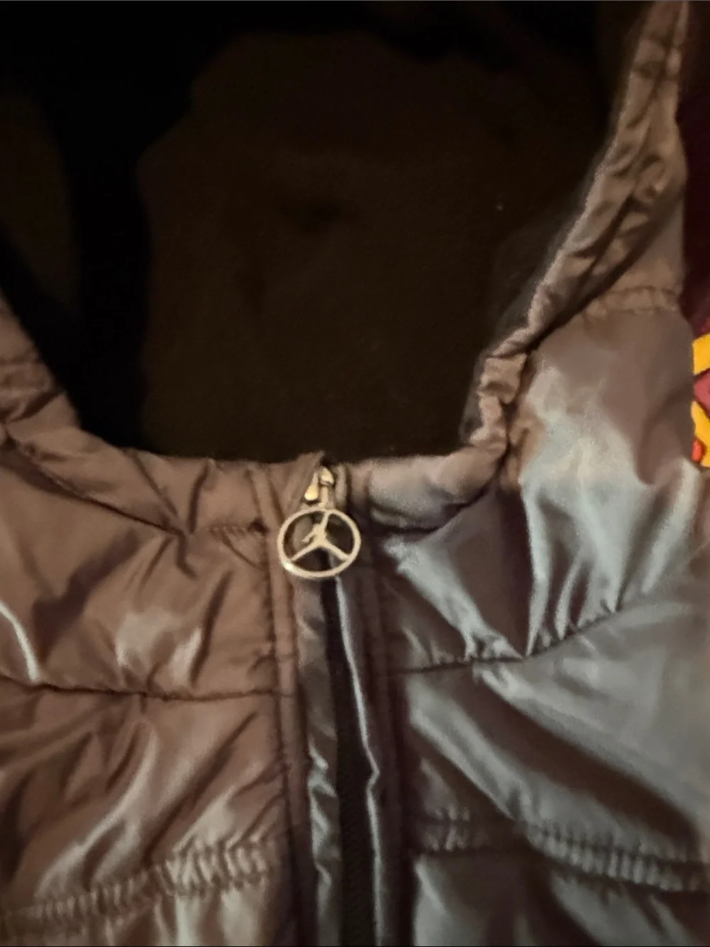 Jordan Kids Hooded Puffer Jacket in Gray with White Accents
